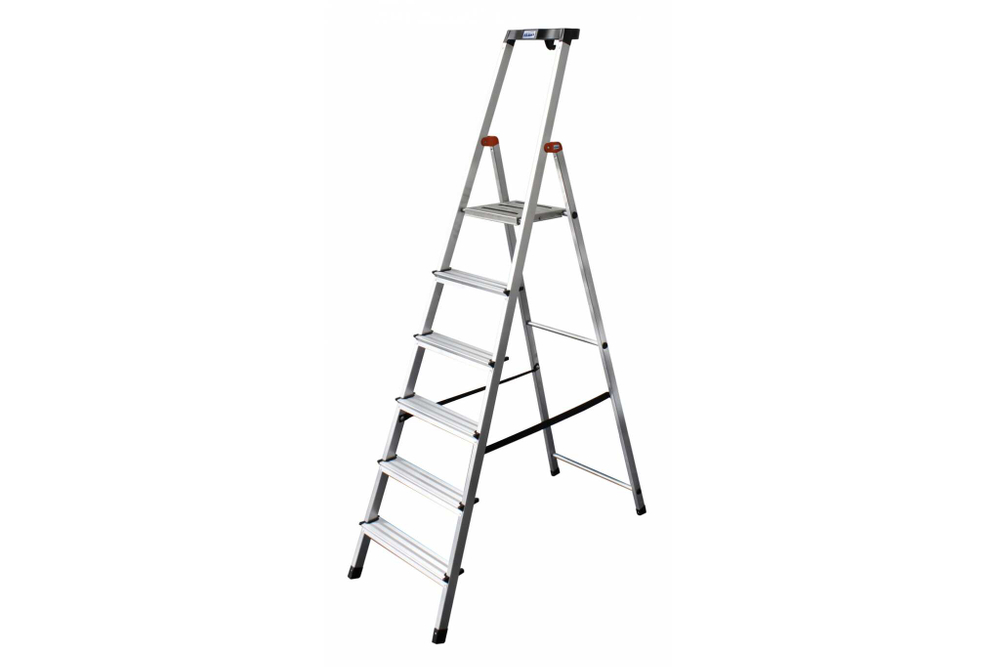 SAFETY Стремянка с большой полкой,6 ступеней,раб.высота 3.27м(126344)