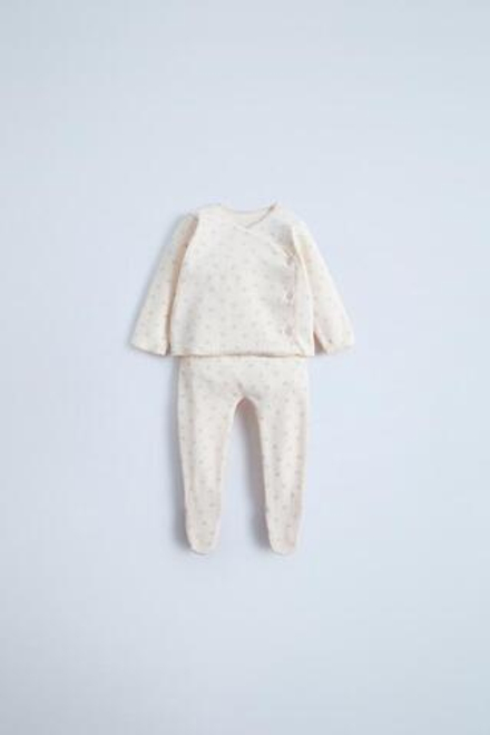 ZARA КОМПЛЕКТ С ПРИНТОМ «ВЕТВИ», РОЗОВАТЫЙ