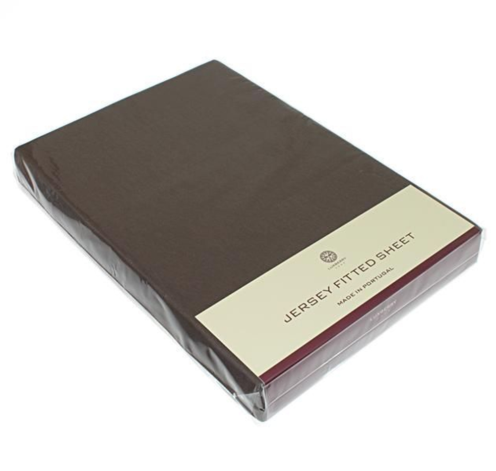 Элитная простыня (Т) Трикотаж Джерси коричневая от Luxberry Португалия