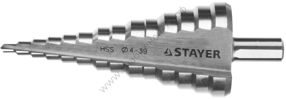 Сверло ступенчатое 4-39мм, 14 ступеней, STAYER