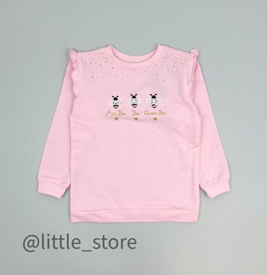 Свитшот из футера(тонкого) "Пчелки" розовый