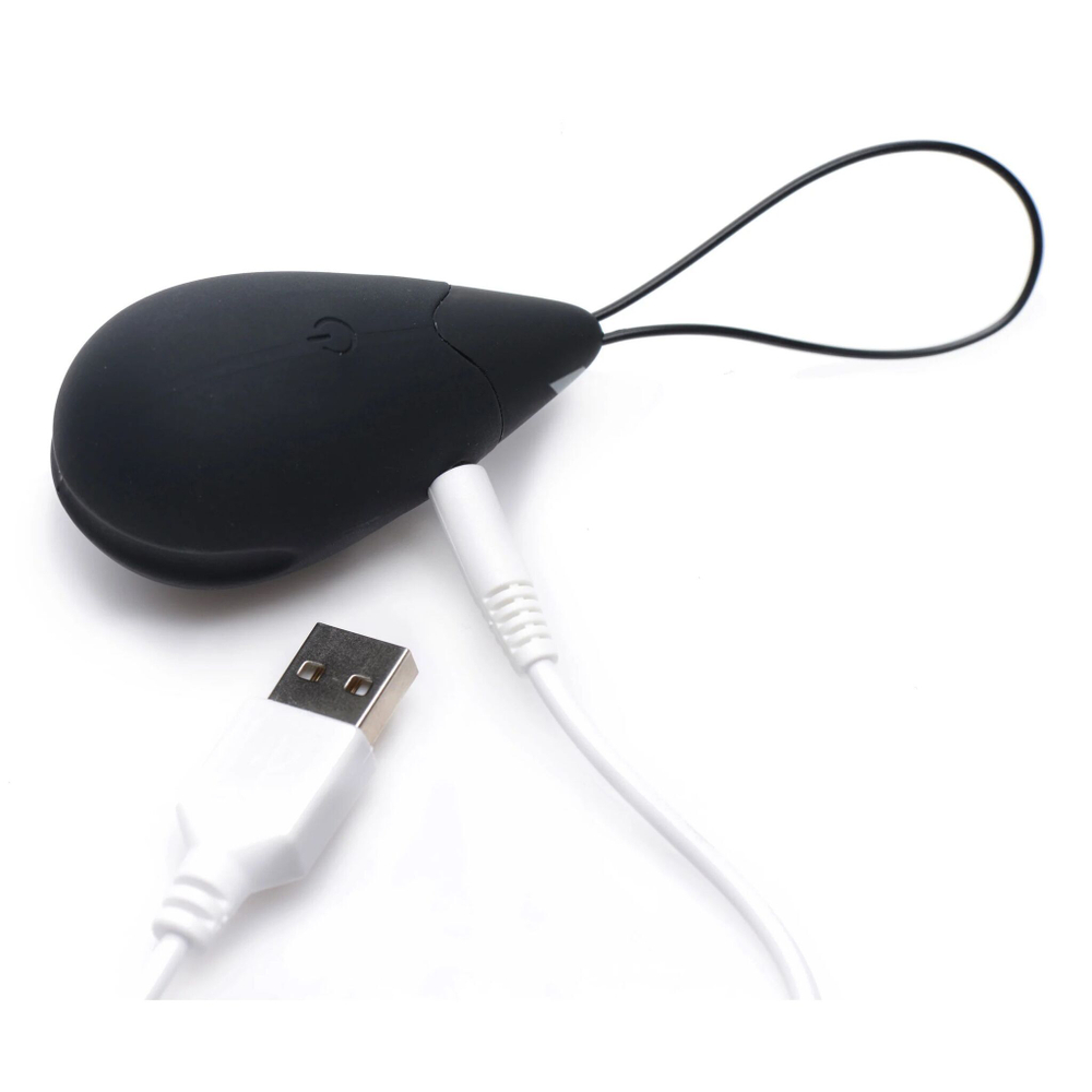 Черное виброяйцо с пультом ДУ 10X Silicone Vibrating Egg (Цвет: черный)