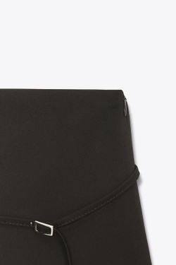 ZARA ЮБКА-ШОРТЫ С РЕМНЕМ, ШОКОЛАДНО-КОРИЧНЕВЫЙ