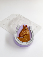 Пластиковая форма для шоколада "Подкова с лошадью"