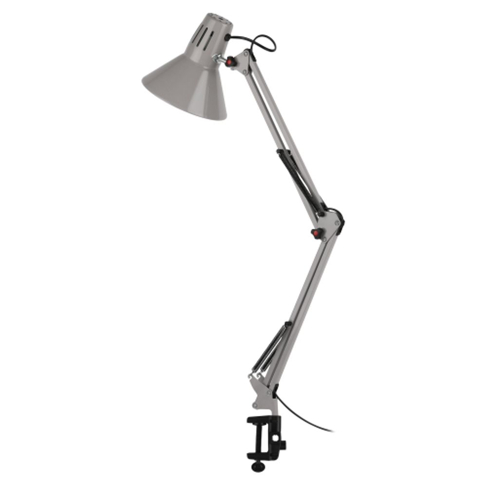Настольный светильник ЭРА N-121-E27-40W-GY Е27 на струбцине серый