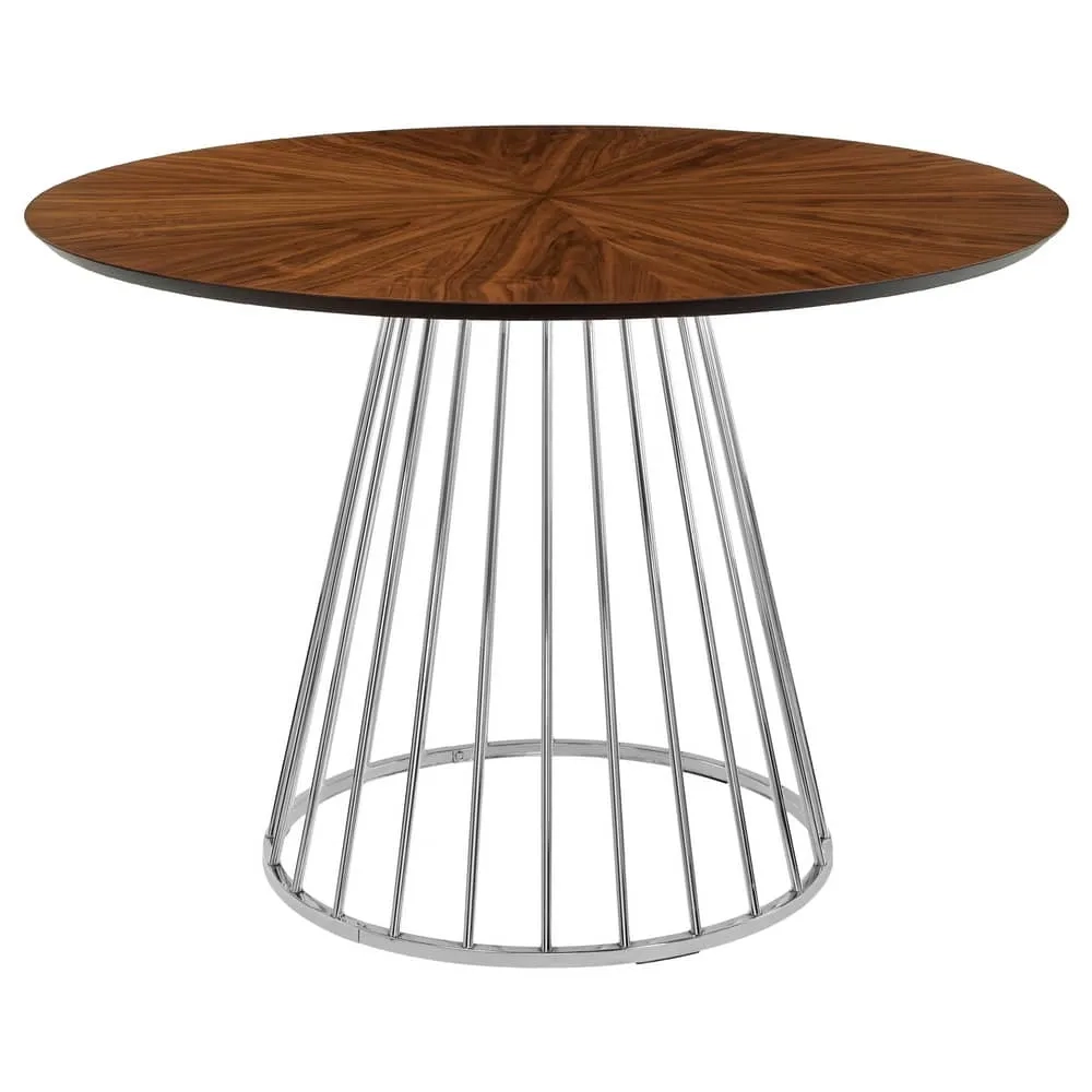 Стол Bradex Home Liverpool диам.110см, шпон орех лучевой набор, с хромированными ножками