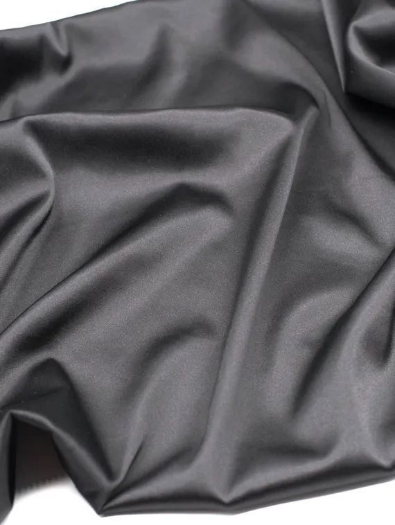 Атлас-стрейч бельевой, Италия, черный 170