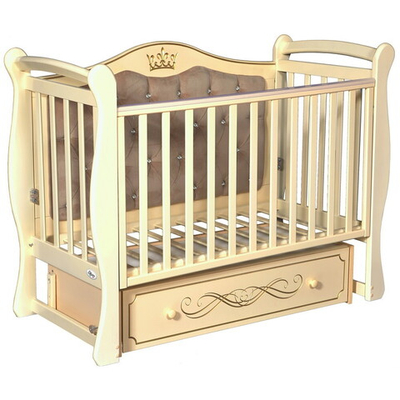 Детская кроватка Oliver Brianna с универсальным маятником и ящиком Слоновая кость