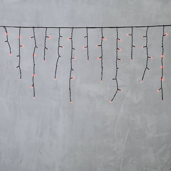 Светодиодная бахрома 3,1*0,5 м., 150 красных LED ламп, черный провод ПВХ, LTC (PIL150-11-2R)