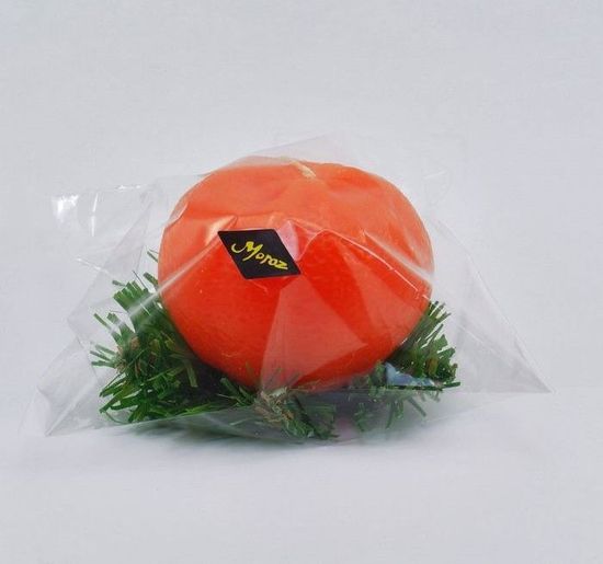 Новогодняя свеча "Мандарин", 1 шт.