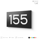 Номер на дверь 155, табличка на дверь для офиса, квартиры, кабинета, аудитории, склада, черная 120х70 мм, Айдентика Технолоджи