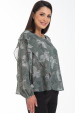 Блуза Красивая из шифона (олива) Diolche (Акция)