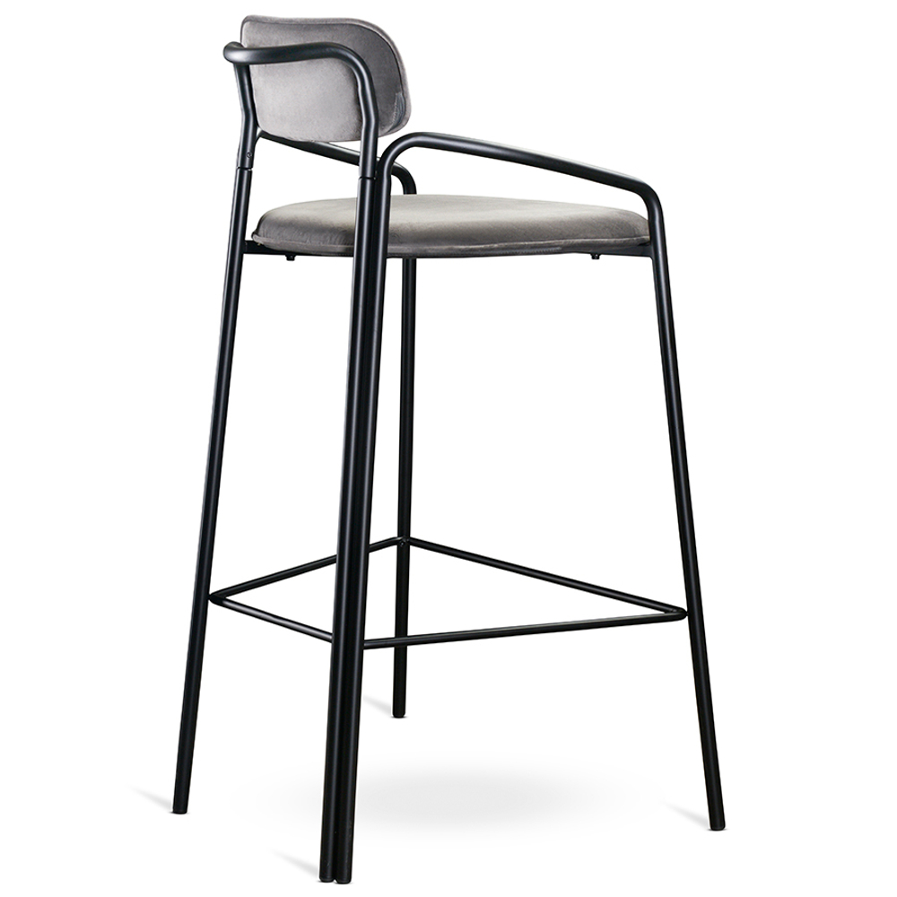 Стул барный LATITUDE Ror, Round, велюр, черный/серый