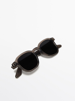 Massimo Dutti Солнцезащитные очки в каучуковой оправе, серый