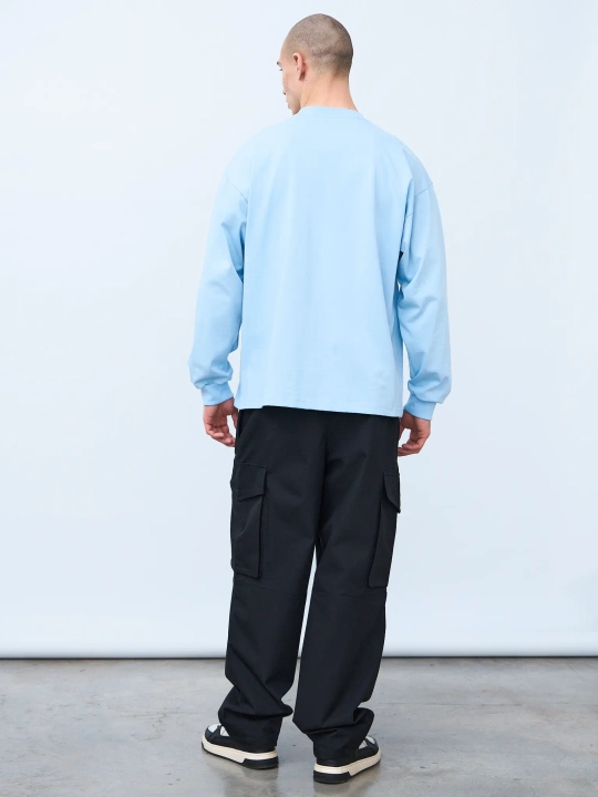 Лонгслив оверсайз (голубой) 230 г