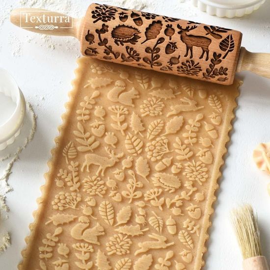 Малая скалка с узором Лесные зверушки