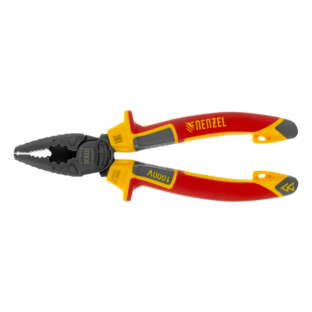 Плоскогубцы комбинированные, диэлектрические трехкомпонентные рукоятки до 1000 В, 165 мм Denzel