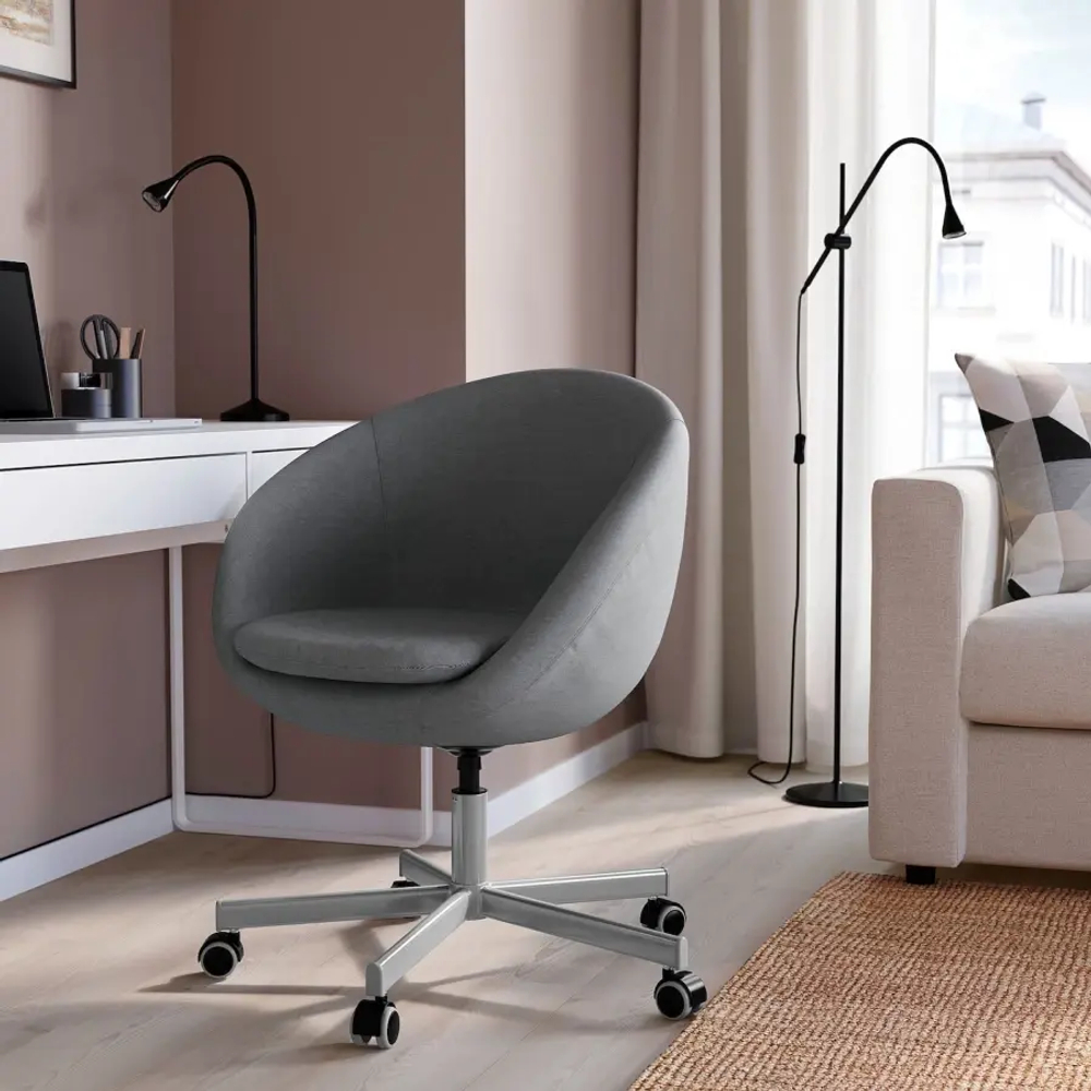 Офисный стул - IKEA SKRUVSTA/СКРУВСТА ИКЕА, 86х69х69 см, серый