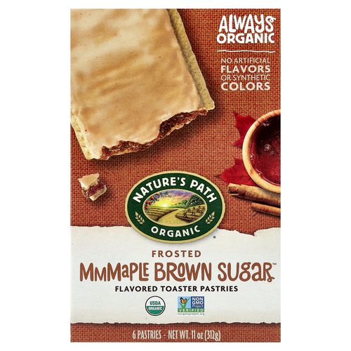 Nature's Path, органическое печенье для тостера, Frosted Maple Brown Sugar™, 6 шт., 312 г (11 унций)