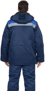 Куртка СИРИУС-БРИГАДИР мех. ворот, синяя с васильковым и СОП