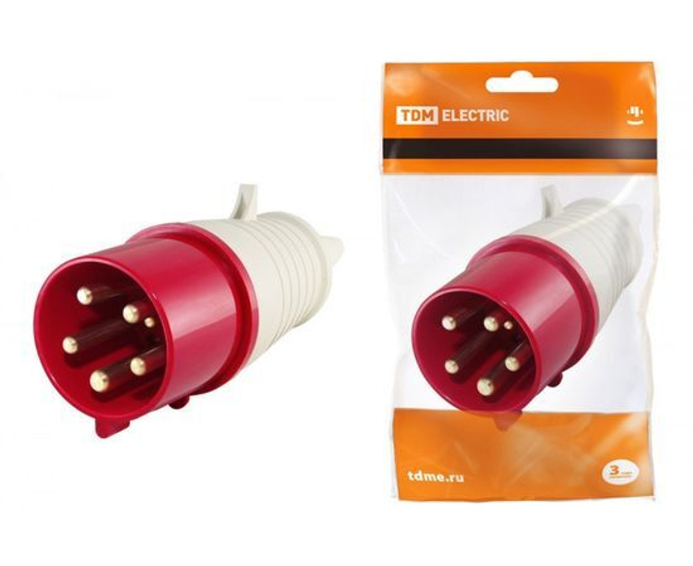 Вилка 015 3P+РЕ+N 16А 380В IP44 TDM (SQ0601-0003)