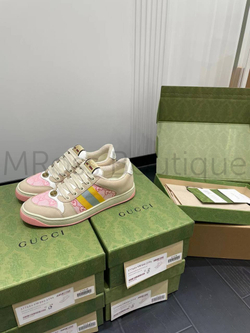 Женские кроссовки Gucci Screener в бежевом цвете