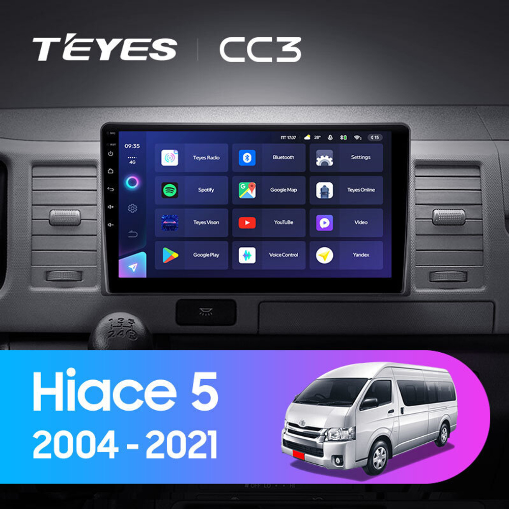 Teyes CC3 10,2" для Toyota Hiace 2004-2021