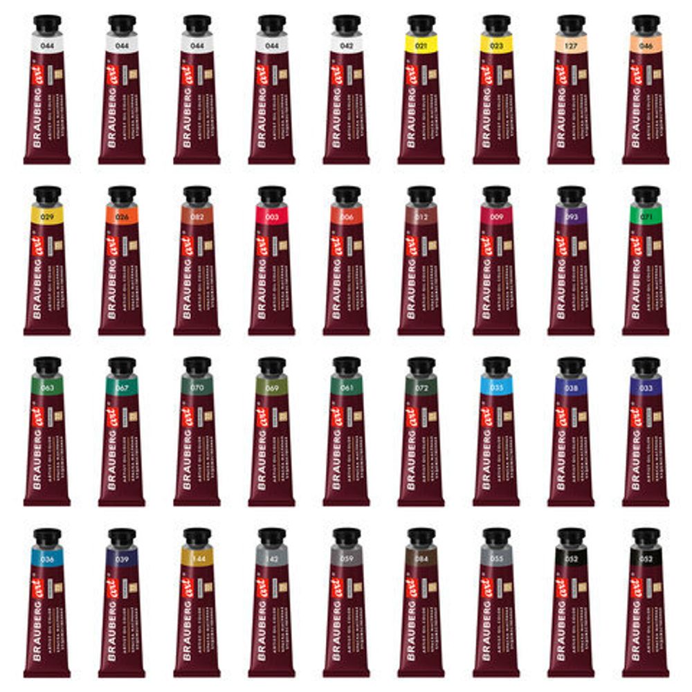 Краски масляные художественные НАБОР "PREMIERE 36 штук 32 цвета!", в тубах 22 мл, BRAUBERG ART, 192009