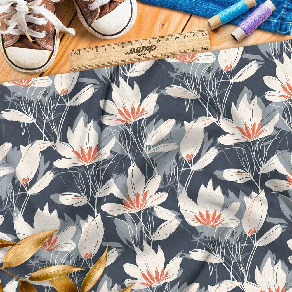 Ткань премиум Оксфорд 600D шепот цветов