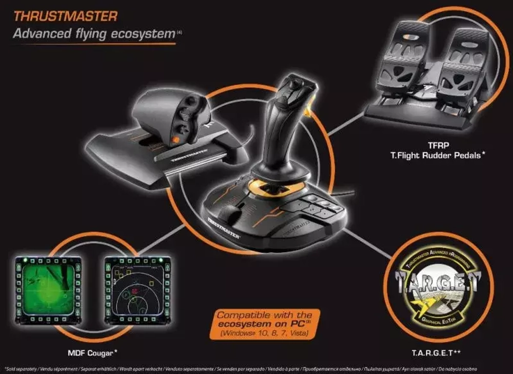 Thrustmaster T-16000M FCS Hotas джойстик + рычаг управления