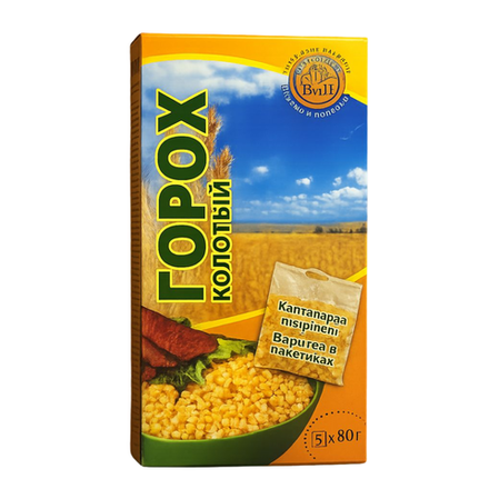 Крупа Горох Вип колотый в пакетах 400 гр