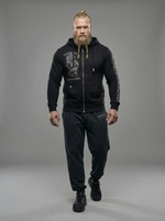 Толстовка с капюшоном и карманом на молнии мужская LEGENDA Варяги черная