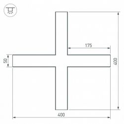 Соединитель угловой X-образный накладной Arlight S-LUX 030118