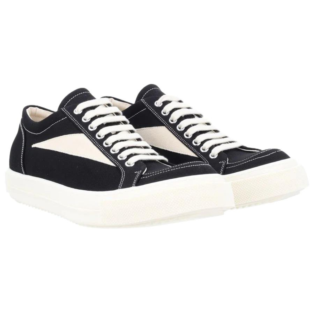 Rick Owens DRKSHDW Low top Canvas Shoes Men"s Black White