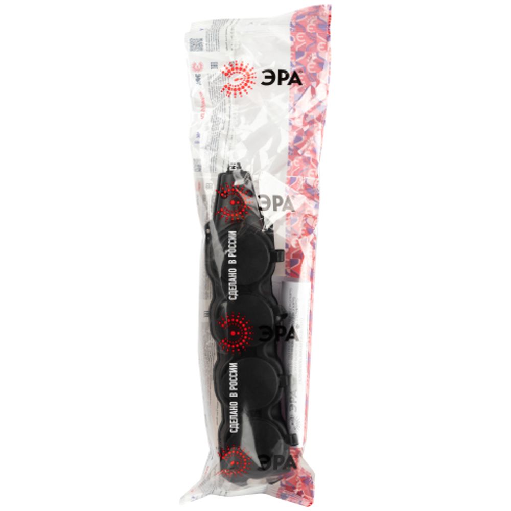 Колодка ЭРА KX-4e-B-IP44 каучуковая с заземлением 4 розетки 16A IP44 черная | Колодки