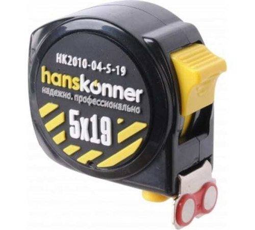 РУЛЕТКА 3X19, СУПЕРКОМПАКТ, НА 32% КОМПАКТНЕЙ, 2 СТОПА,МОЩНЫЙ МАГНИТ, HANSKONNER HK2010-04-3-19