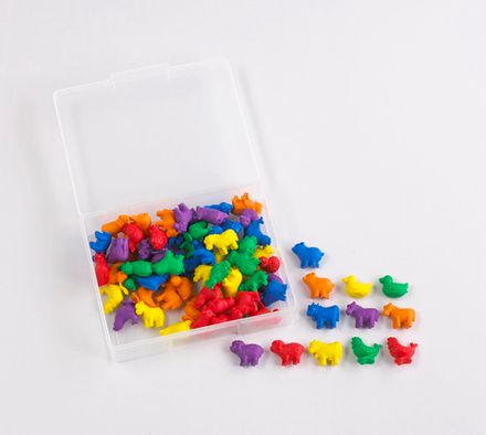 Материал счетный фигурки «Домашние животные» (72шт., 6 форм, 6 цветов)