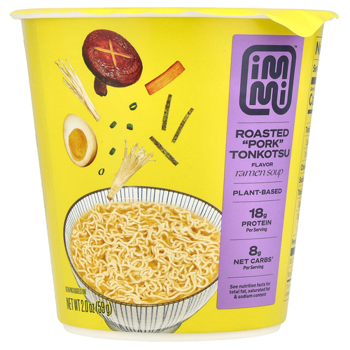 Immi, Cup Ramen Soup, тонкоцу из жареной свинины, 59 г (2 унции)