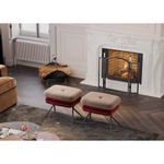 Пуф Bergenson Bjorn Pea, велюр, бежевый/бордовый