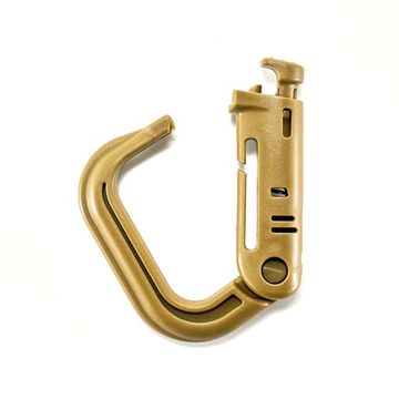 Карабин пластиковый на замке GrimLock, tan