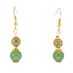 Серьги "Барокко" празем(авантюрин)