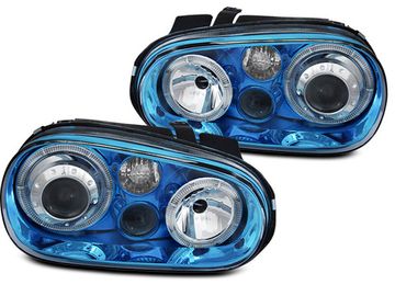 Тюнинг фары ANGEL EYES BLUE для VW GOLF 4 09.97-09.03