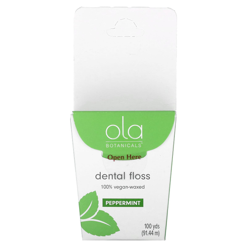 Dr. Mercola, зубная зубная нить, с перечной мятой, 91,44 м (100 ярдов)