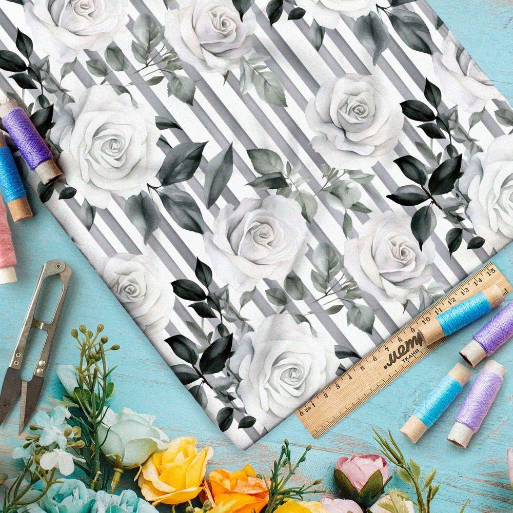 Ткань премиум габардин выцветшая фантазия