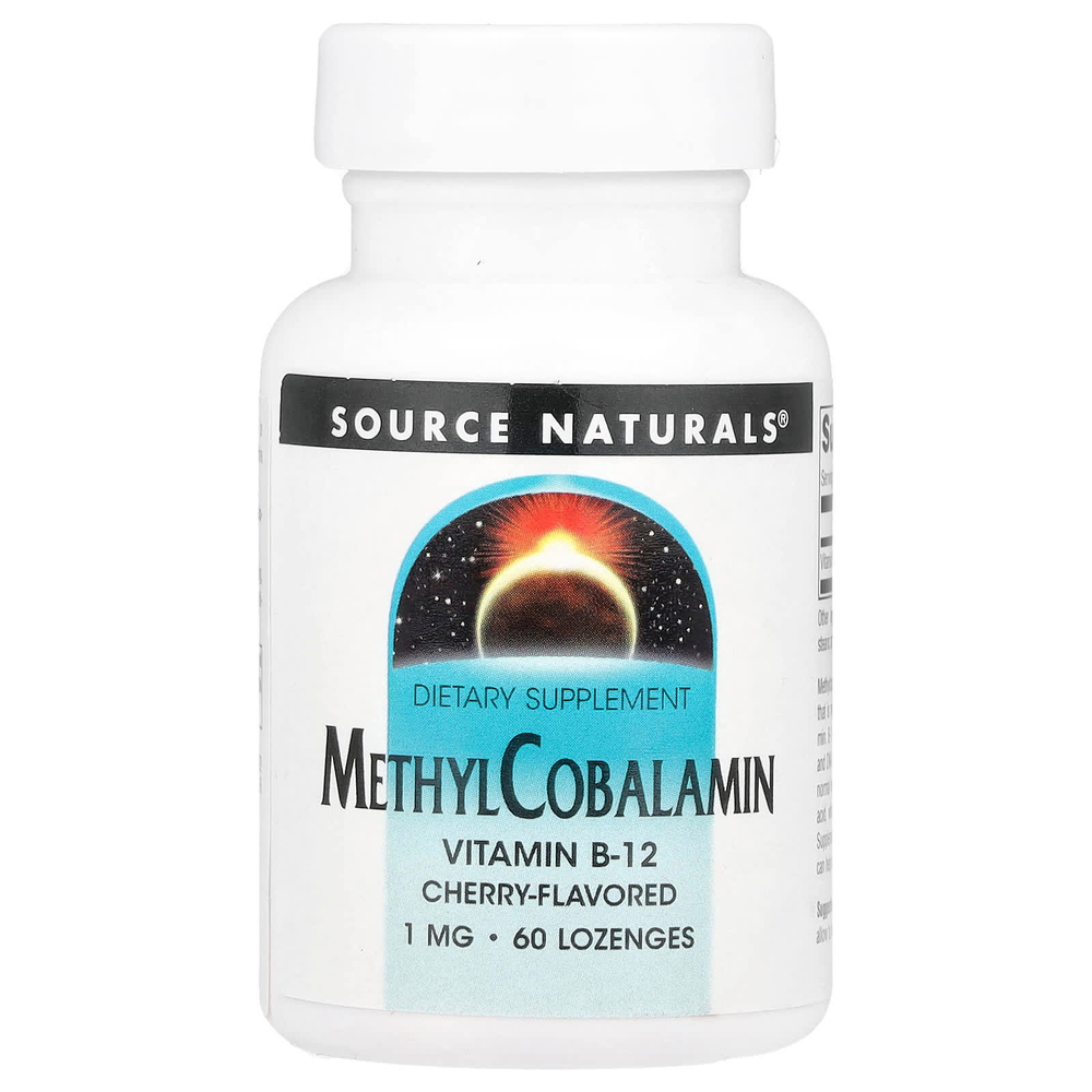 Source Naturals, Метилкобаламин, вишня, 1 мг, 60 пастилок