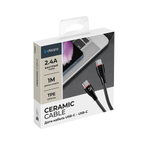 Дата-кабель Ceramic Type-C - USB-C, 1м, 2.4A, черный