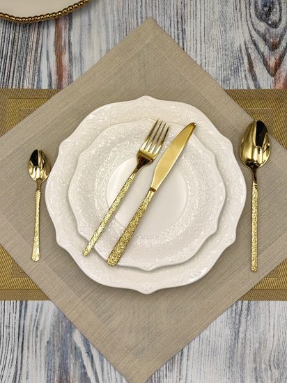 Набор столовых вилок 6 шт. из нержавеющей стали "Рельеф"