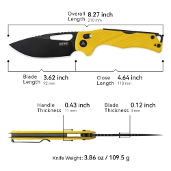 Нож складной SRM 239X-GY Mirage Blackwash (14C28N, Yellow G10)