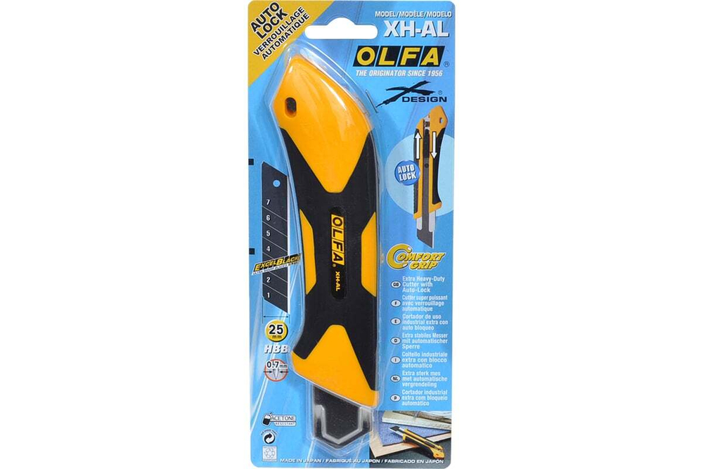 Нож Olfa Autolock с выдвижным лезвием двухкомпонентный корпус 25 мм OL-XH-AL