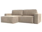 Диван угловой Прага классик левый угол, Бежевый, Велюр, 116770L
